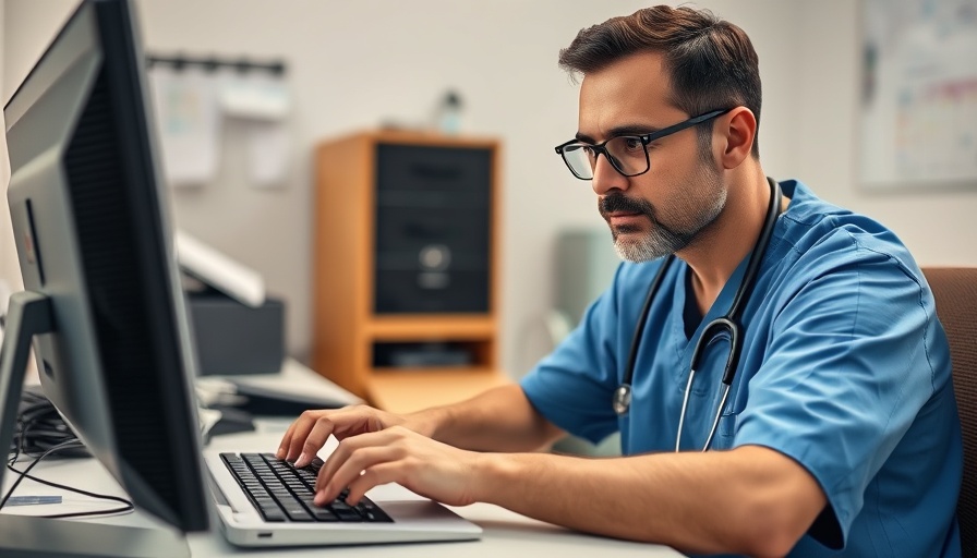 Healthcare professional focused on typing, health and wellness context.