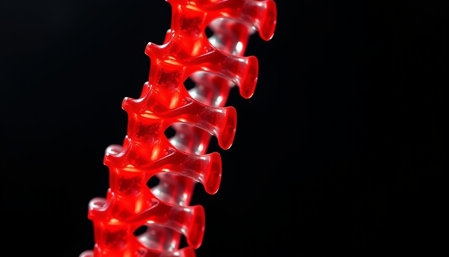 3D printed spinal cord model for repair in close-up view