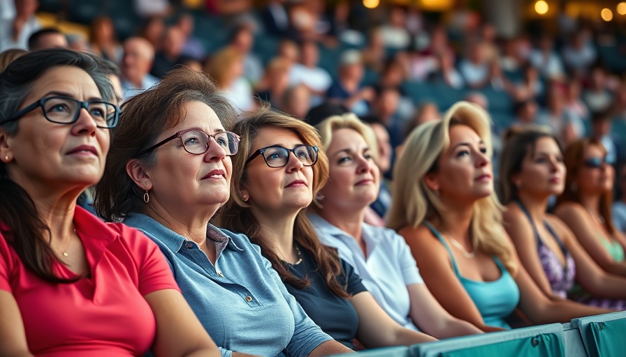 Engaged fans at a tennis match, the back of forth dynamic.