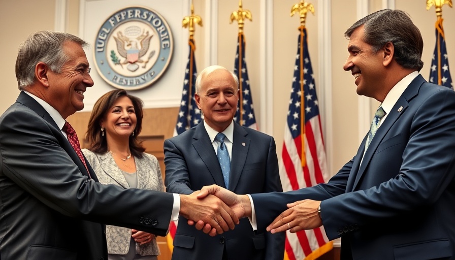 Formal event with handshakes at the Federal Reserve, Trump Federal Reserve Moves.