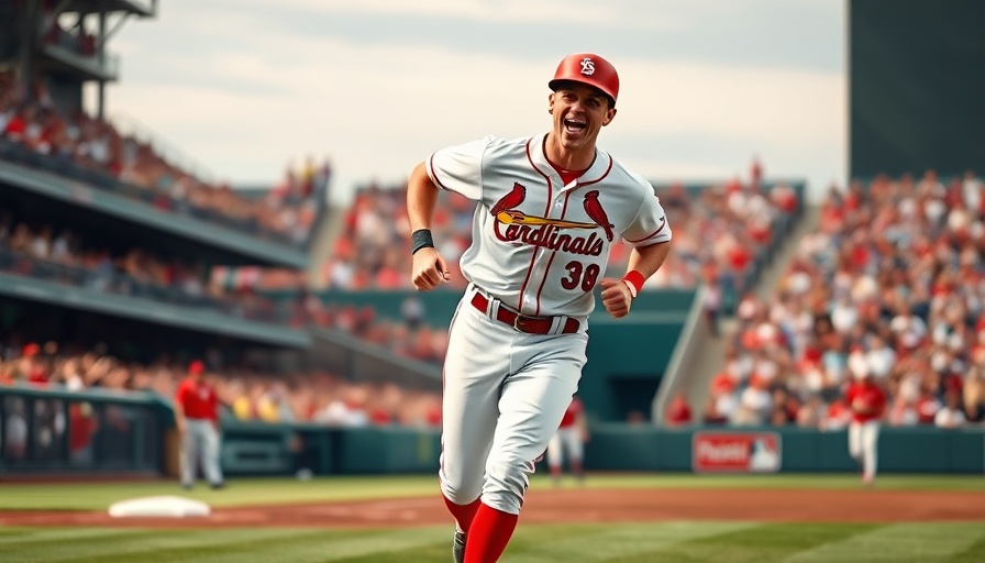 Baseball player in Cardinals uniform celebrating on field, MLB multi-game suspension Willson Contreras