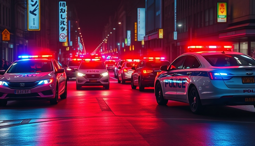 San Antonio crime scene with police lights illuminating the night.