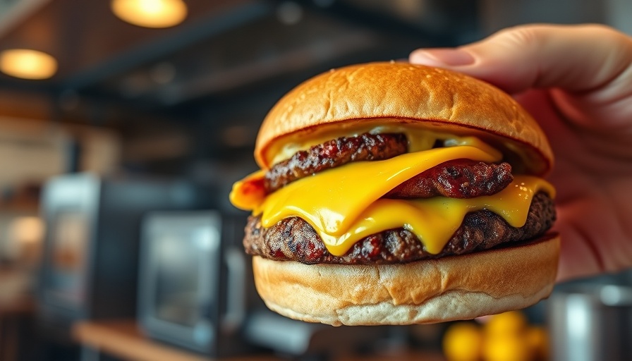Delicious juicy burger with cheese held in hands, best burger in Dallas.