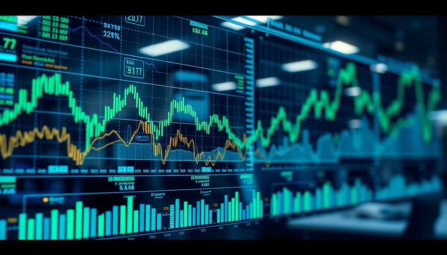 Digital chart of economic indicators with financial graphs.