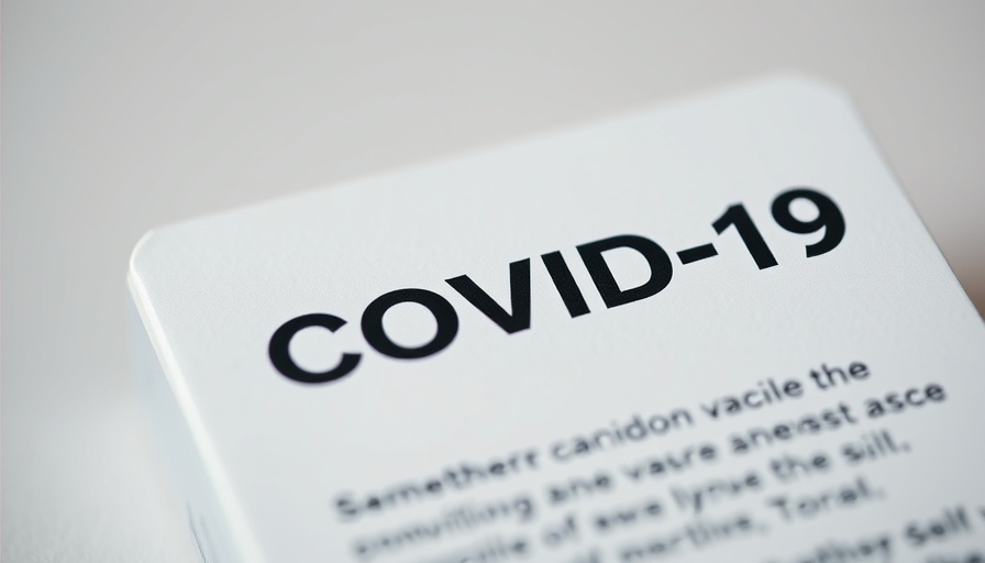 Close-up view of COVID-19 vaccine packaging with text, healthcare setting.