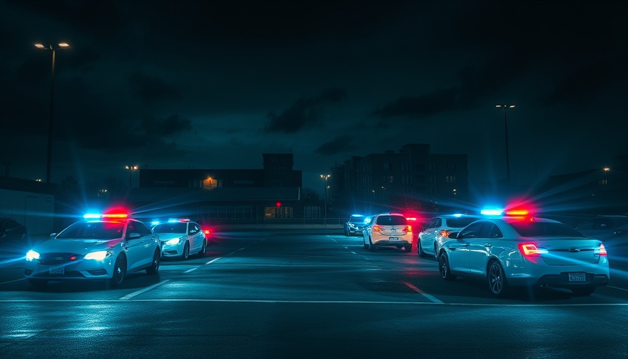 Police cars with flashing lights in San Antonio.
