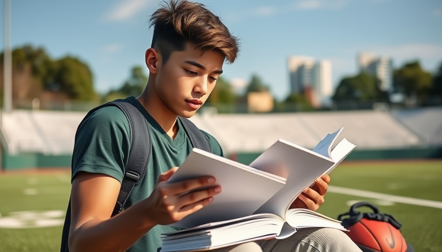 Student blends academics and sports training in Austin field.