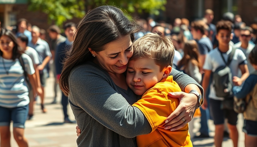 Emotional embrace in schoolyard after Minneapolis school shooting