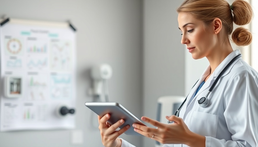Healthcare professional explaining tablet use, AI adoption in healthcare