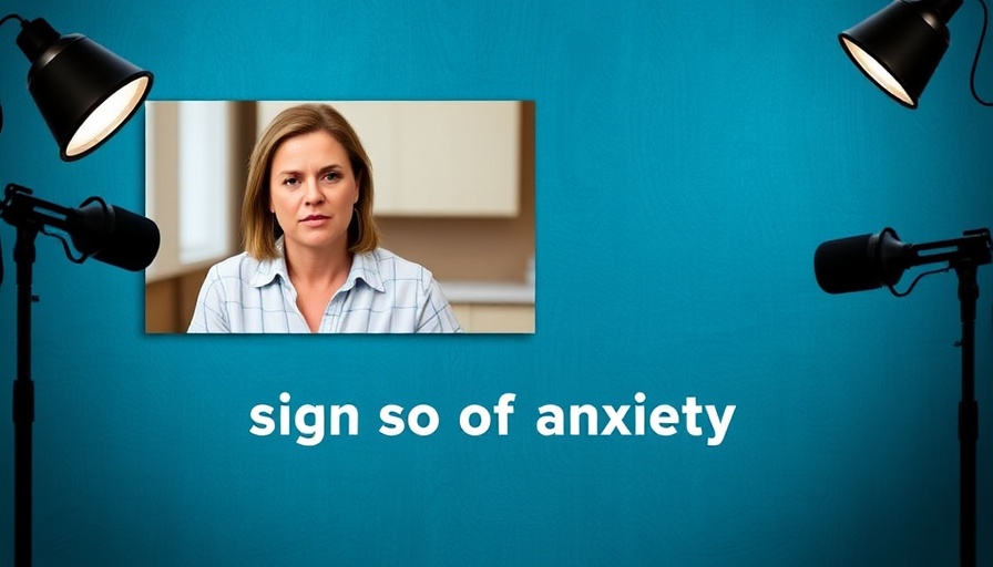 Podcast cover discussing health anxiety symptoms with two speakers.
