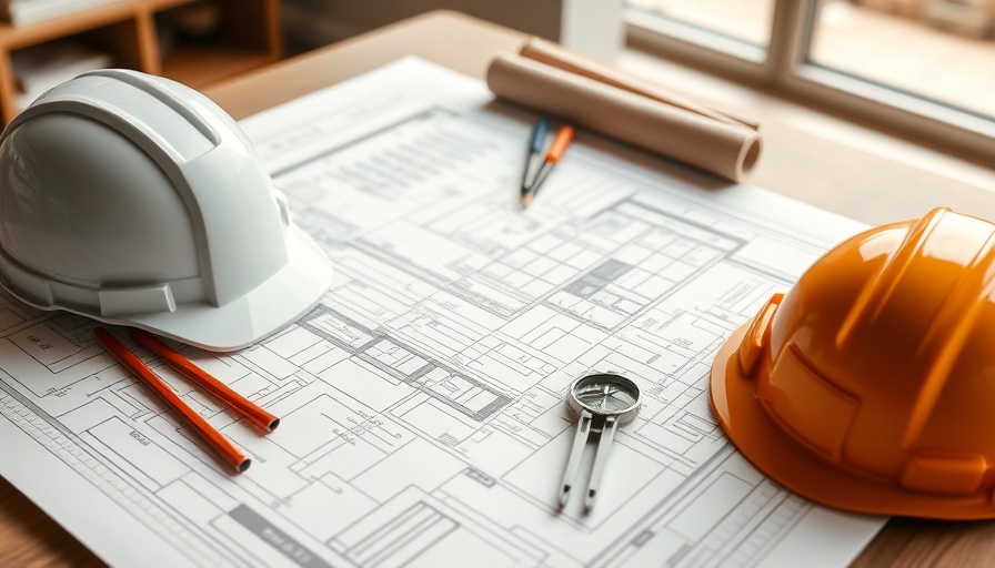 Blueprints and helmet symbolizing Austin residential projects planning.