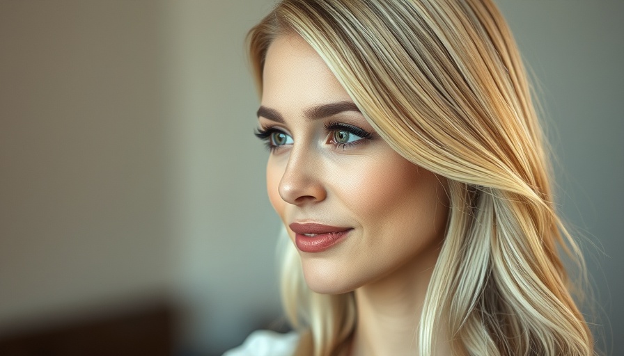 Blonde woman with expressive eyes, photorealistic image.