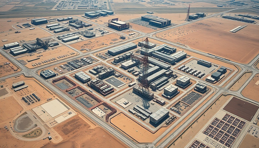Laredo industrial development aerial view with desert landscape.