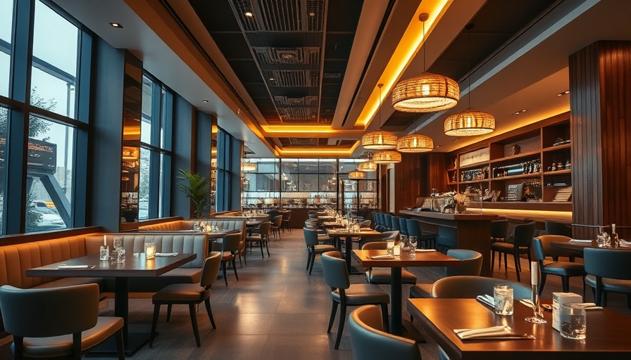 Modern restaurant interior at Keller location of Grutogi Bistro.
