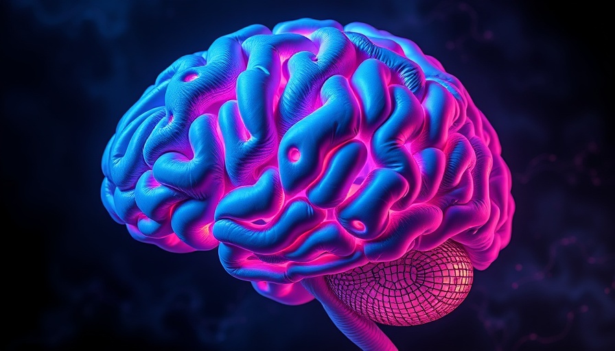 Abstract brain cortex folds with blue and pink hues.