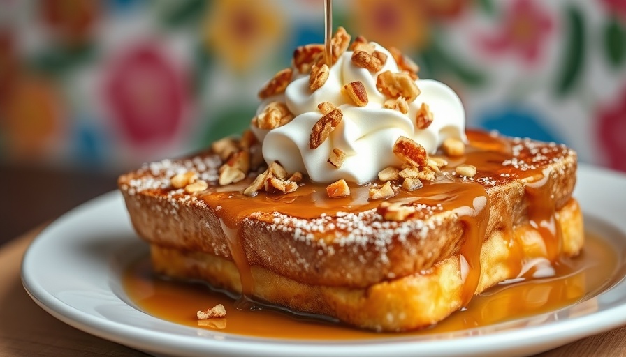 Decadent French toast at brunch at Pillar in Bishop Arts.