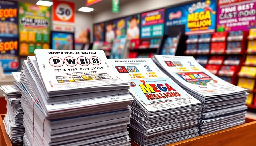 Assortment of lottery tickets in display showcasing nc lottery powerball results.