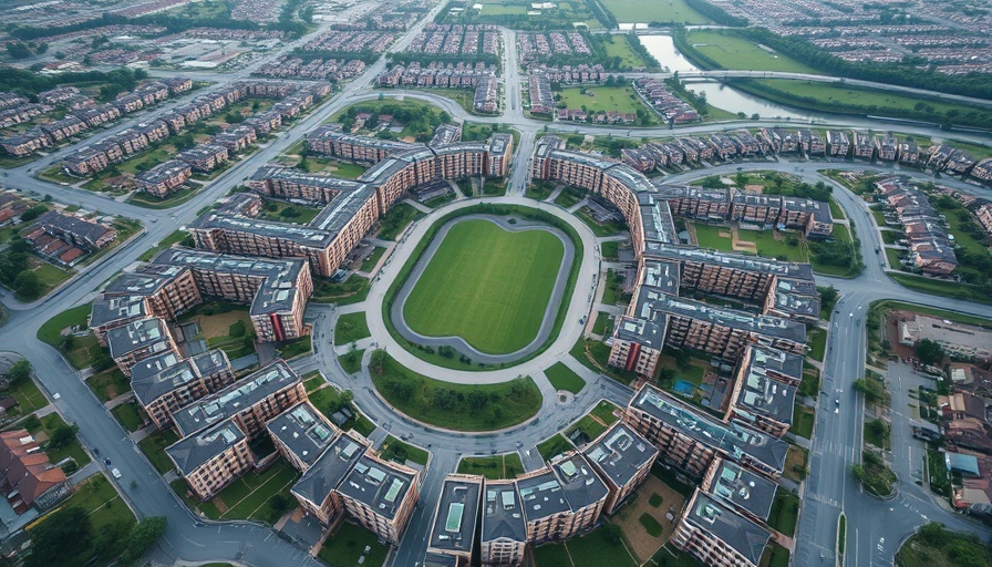 Modern Texas suburban real estate development blueprint view.