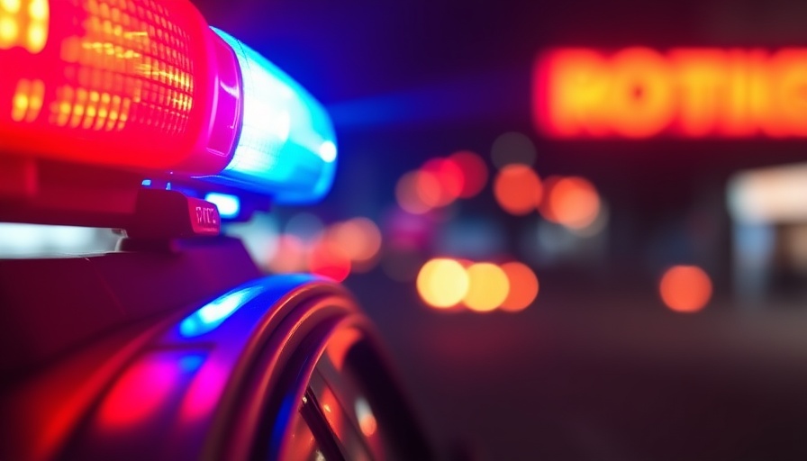 Police lights shining during taqueria shooting trial Texas.