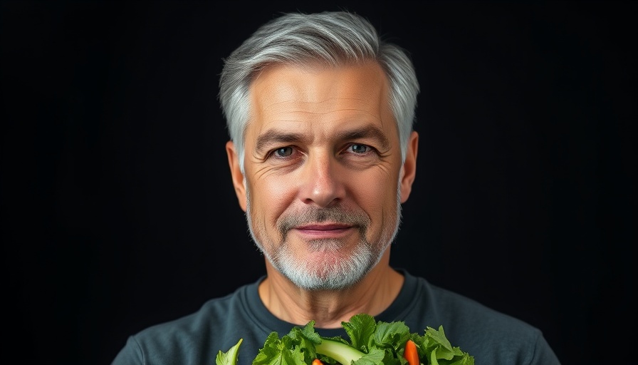 Middle-aged man discusses the best food for aging skin.