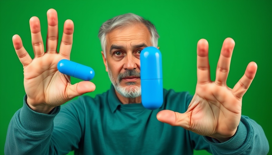 Man rejecting medication for natural remedies for erectile dysfunction.