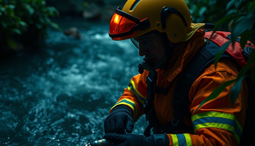 SAFD team rescues man from creek, night operation, focused rescue.