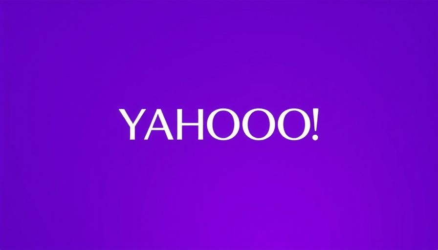 Yahoo logo on a purple background
