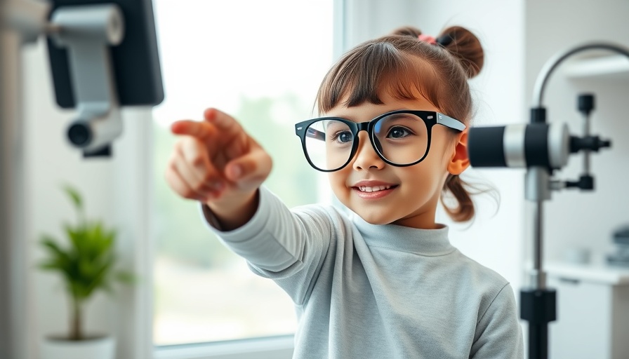 Young girl with optometry glasses during vision test, keeping kids vision healthy.