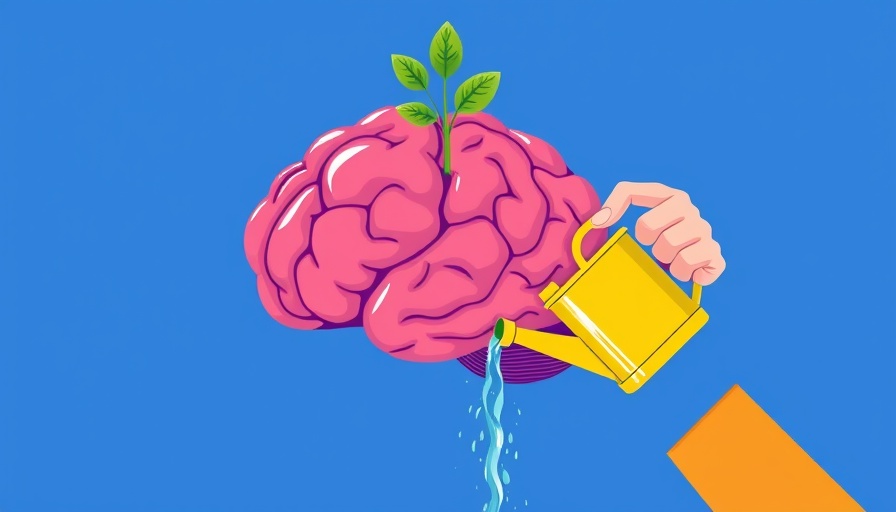 Conceptual illustration of brain growth and nurturing for healthy lifestyle.