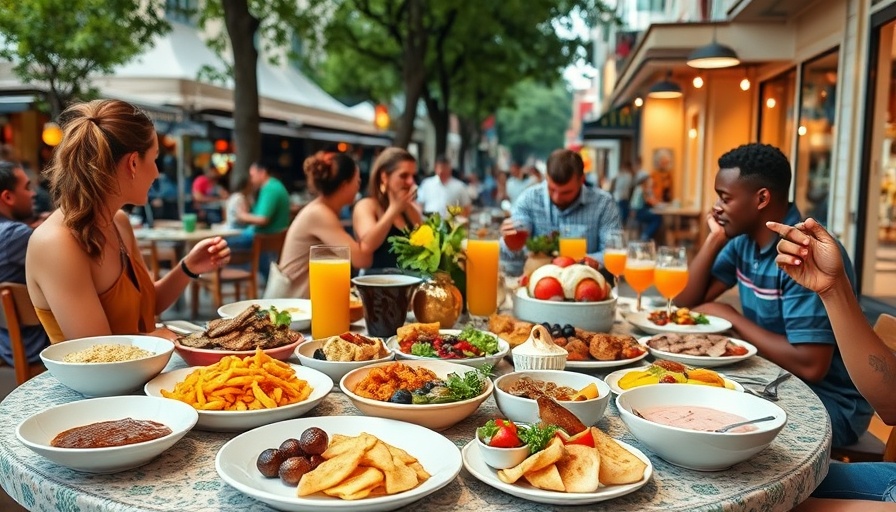 Vibrant brunch scene in Brunch District Frisco.