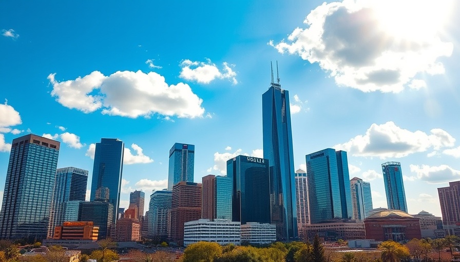 Dallas real estate market skyline view with modern buildings.