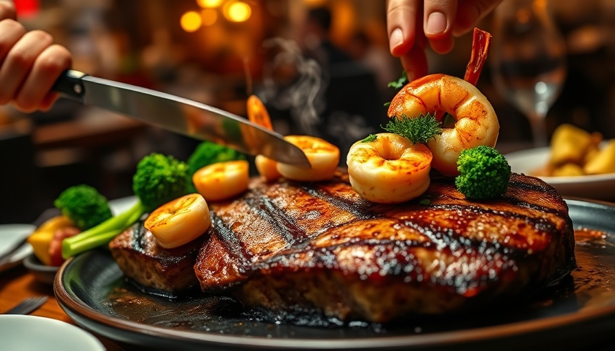 San Antonio steakhouses collage of steak dishes and dining scenes.