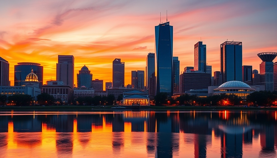 Vibrant Dallas skyline at sunset for community news.
