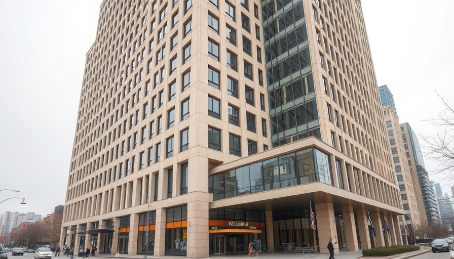 San Antonio business news: Cityscape with office building.