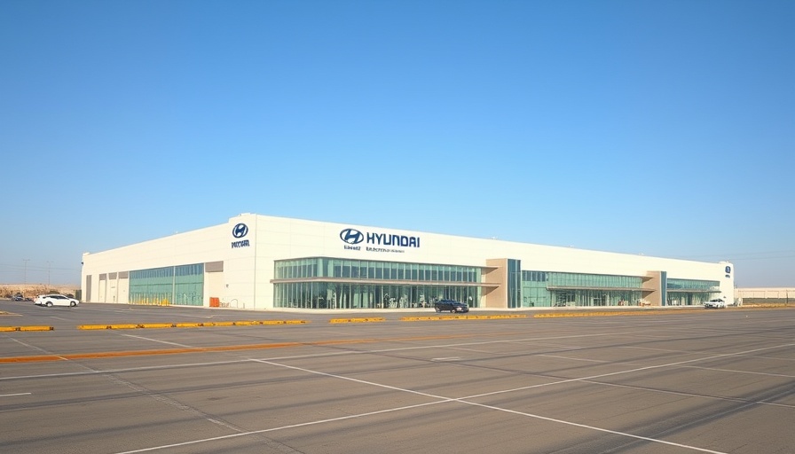 Hyundai Motor Group plant in Georgia under blue sky.