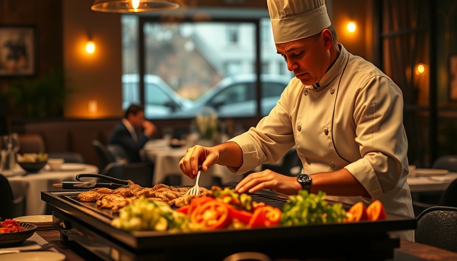 Chef grilling at table for dining experience