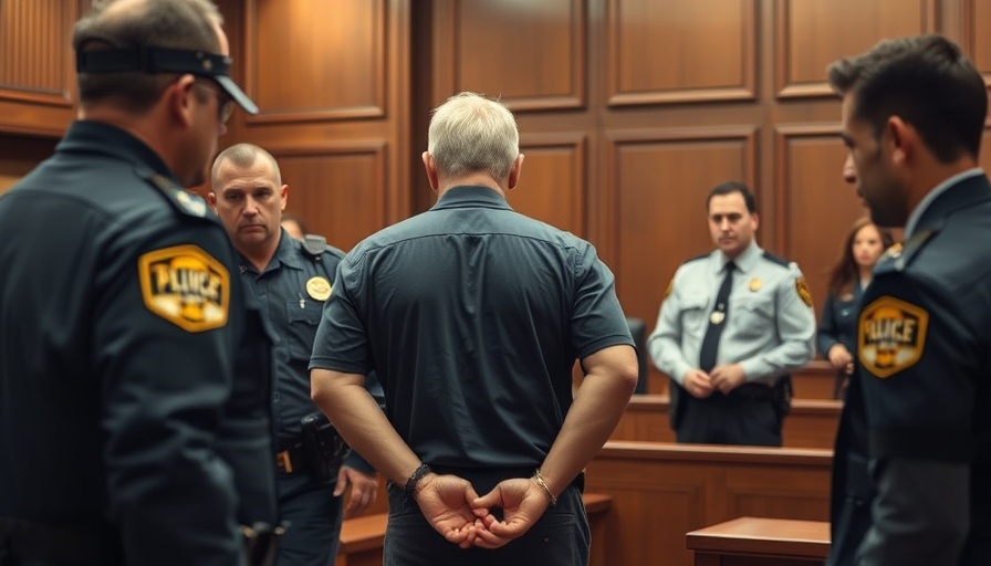 Courtroom scene representing gun laws in America.