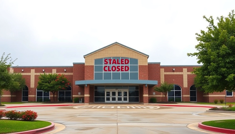 Frisco ISD Staley Middle School building with closure notice.