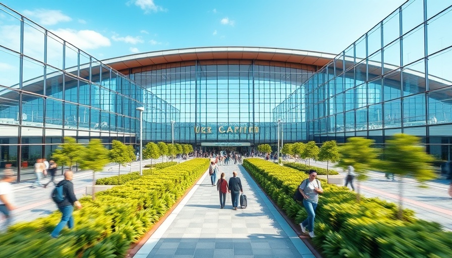 Modern San Antonio airport facilities with glass architecture.