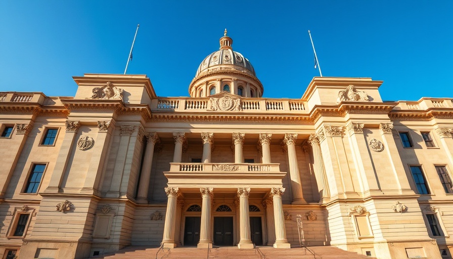 Senate Bill 1164 mental health crisis discussed at historic government building.
