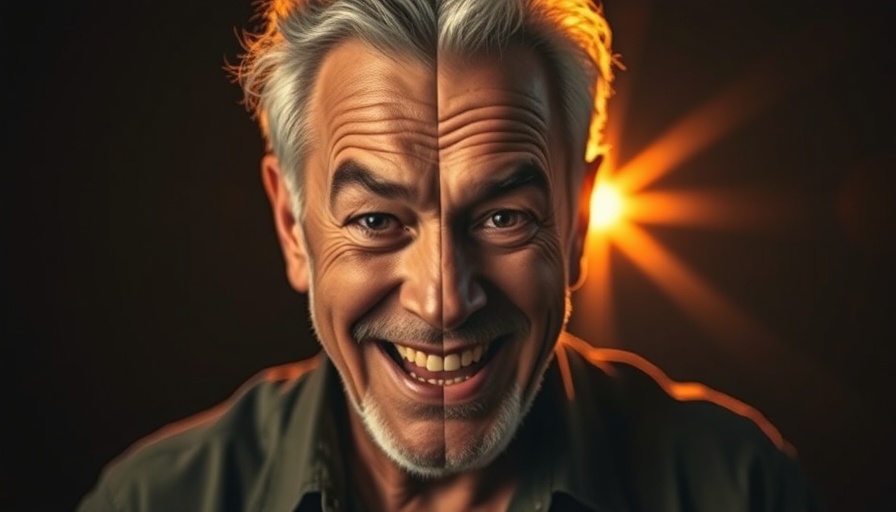 Portrait symbolizing how to live over a hundred years, split vitality.