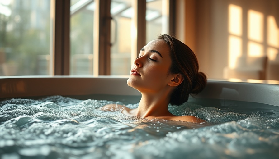 Woman enjoying hot tub relaxation in a spa setting.