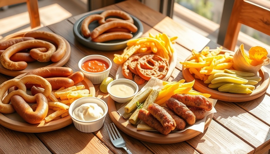 Koko's Bavarian beer hall Austin: German food and beer on a wooden table