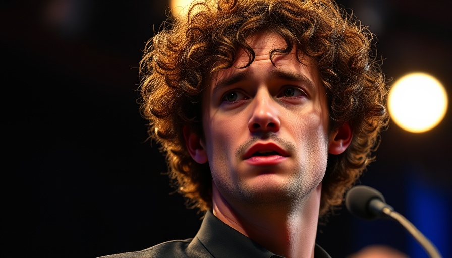 Howard Stern SiriusXM negotiations portrait with serious expression on stage.