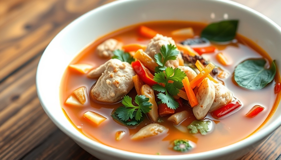Closing of Thai restaurant San Antonio with chicken soup in a bowl.