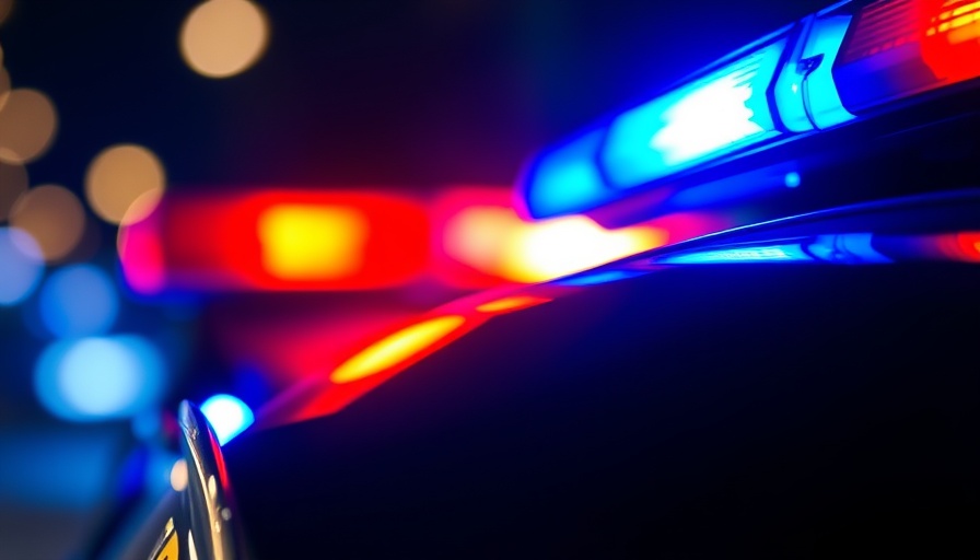 Police lights flashing in the dark, Texas father case context.