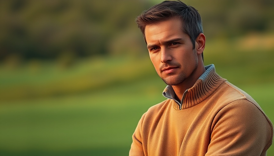 Golfer in tan sweater focusing at the Ryder Cup tuneup