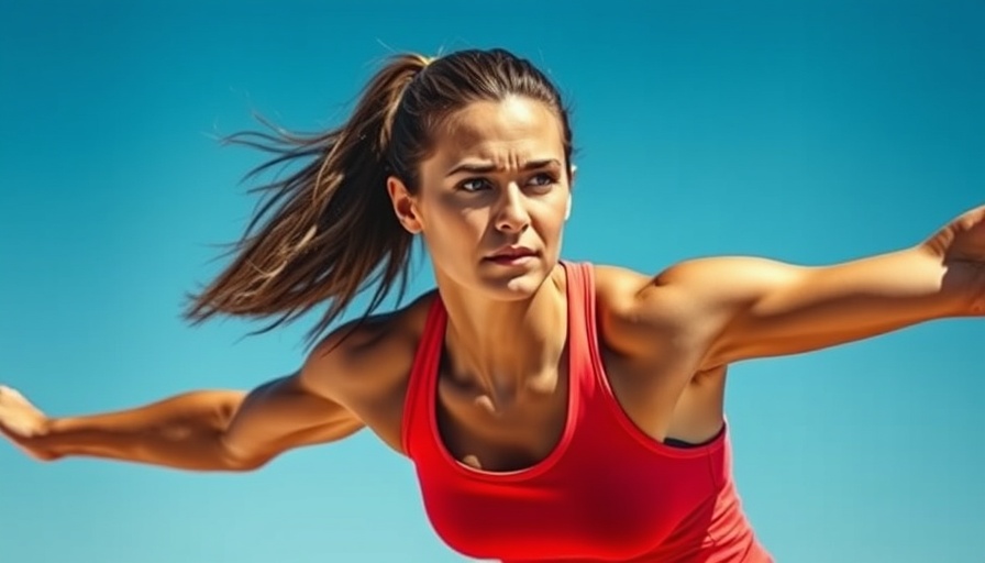 Athletic woman stretching under clear sky, importance of warm-up in workouts.