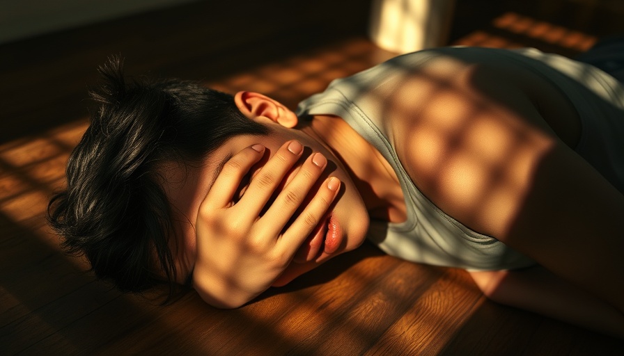 Person with shadow lines on face symbolizing insomnia and brain aging.