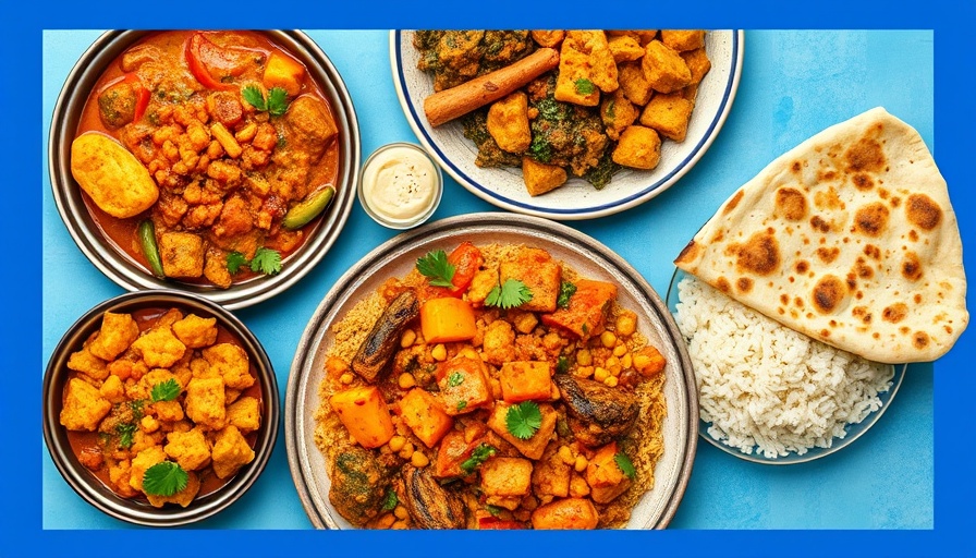 Collage of colorful Indian dishes from San Antonio restaurants.